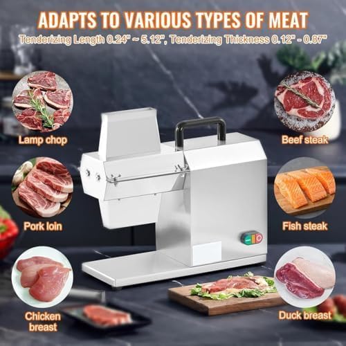 Electric Meat Tenderizer - Heavy Duty Stainless Steel Cuber for Beef, Turkey, Chicken, Mutton, and Fish - Enhances Tenderness