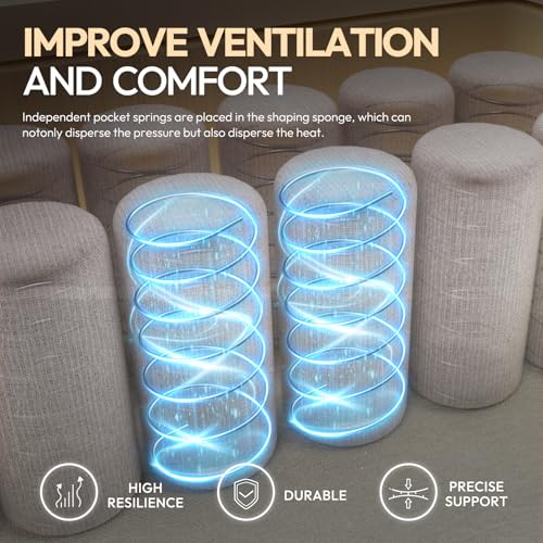 Sedia da gaming, ergonomica, da ufficio, con funzione di massaggio e calore, cuscino a molle insacchettate traspirante, come nel divano, sedia regolabile in PC, con poggiapiedi, supporto per - Sedia gaming - Immagine 4