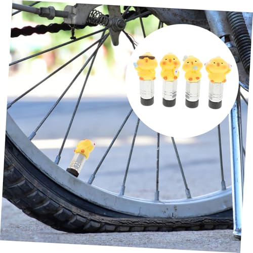 4pcs Cute Duck Tapones para Válvula de Neumáticos de Bicicleta Convertidor Protector Mejorando Tu Experiencia de Ciclismo miniatura 3