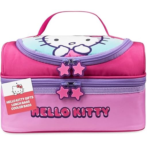 Get Trend Hello Kitty Bolsa Termica Porta Alimentos Infantil Anime Bolso con Compartimento Comida Aperitivo para Escuela y Picnic (Rosa Hello Kitty) | Ya disponible en tu tienda friki favorita! En mundofriki.es!