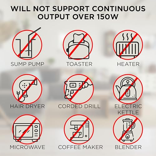 Westinghouse 194Wh 300 Peak Watt Portable Power Station & Solar Generator, Modified Sine Wave AC Outlet, Backup Lithium Battery for Camping, Home, Travel, Indoor/Outdoor Use (Solar Panel Not Included) 10 AI VOLT Generator Website 51VbjbtRsWL. SL500 AI VOLT Generator Website