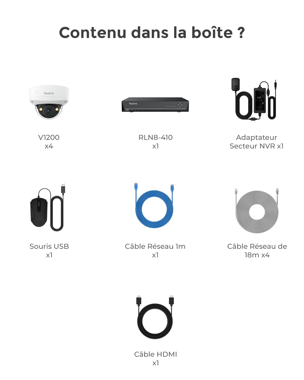 Reolink 12MP Kit Caméra Extérieure PoE, Grand Angle 145°, RLK8-1200V4 | IK10 Anti-Vandalisme, 8CH 2To NVR, Vision Nocturne Couleur, Détection Personne/Véhicule/Animal, Audio Bidirectionnel