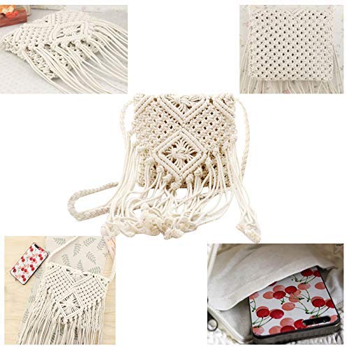Women Tassel Shoulder Bag Bohemian Beach Crochet Messenger Bags3