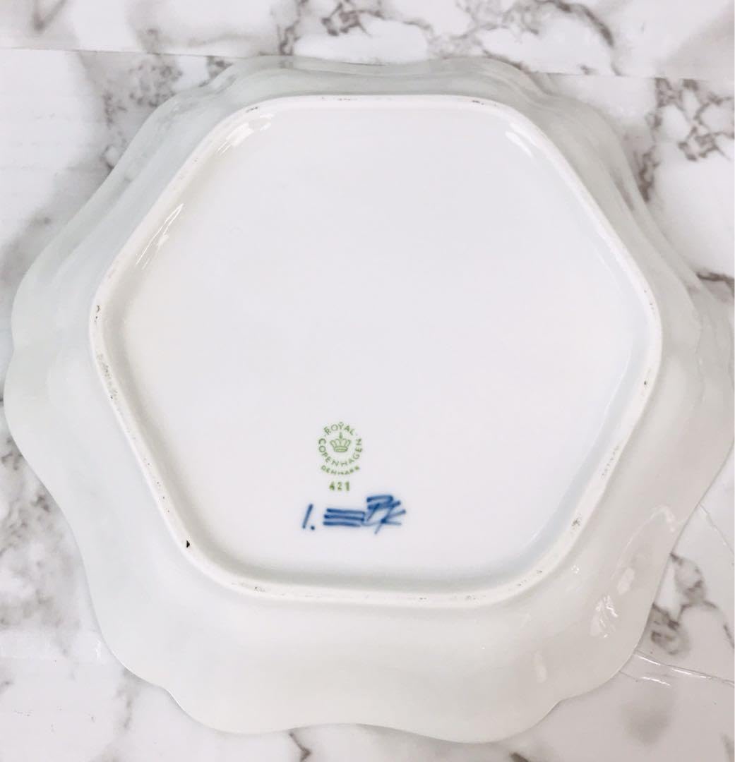 ロイヤルコペンハーゲンブルーフルーテッドプレイン六角プレート