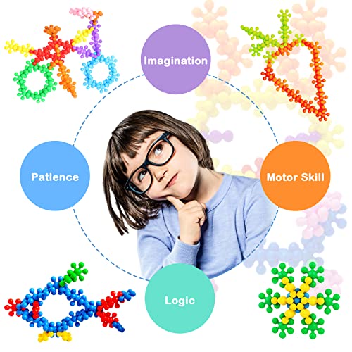 300 Pieces Building Blocks Kids Stem Toys Educational Toys Discs Sets Interlocking Solid Plastic Blocks for Preschool Boys and Girls,Montessori Toys Toddler Kids Activities Games with Storage Box