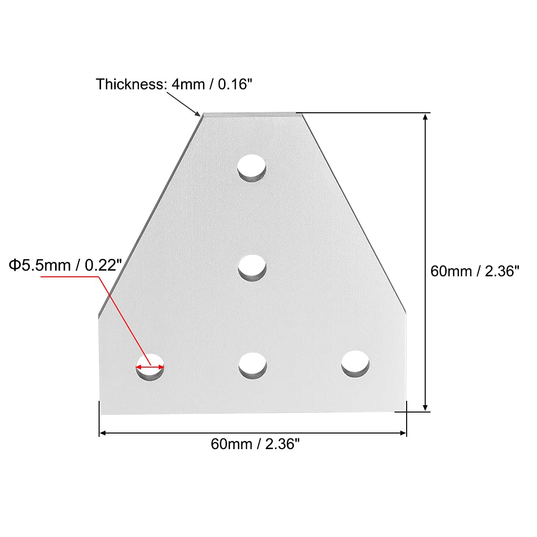 4 Stück Alu-Verbindungswinkel, T-förmig, Für 2020 Aluprofile – Ideal Für 3D-Drucker-Rahmen & Maschinenbau