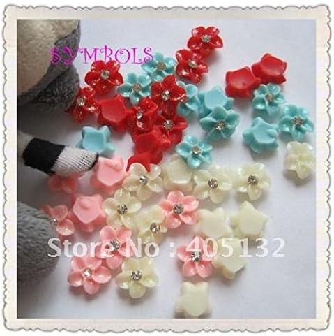 200pcs/bag 4 Mixed Colors Resin Glitter Flower Nail Art Decoration Cellphone Decoration