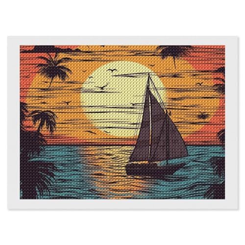 Peinture diamant 5D adultes pour créer un tableau de salon marin