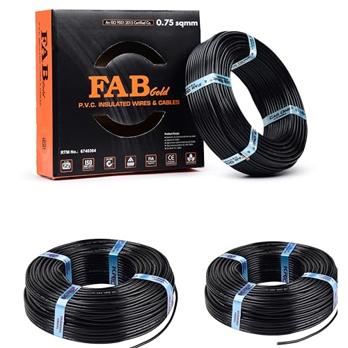 Image of KRIPA 0.75 MM 90 MTR FR PVC Insulated Copper wire Cable Pack OF-3