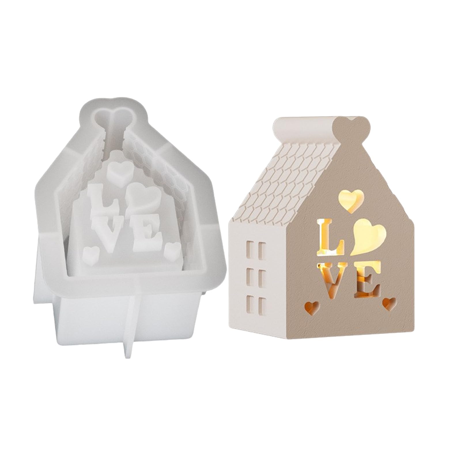 NEWFT Silicone Mold for Crafting Decorative Candle Stand Tealight Holder House Ornament Mold Aromatherapys Plaster Mold
