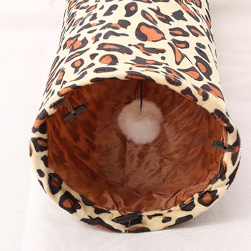 Tunnel pour chat léopard pliable YARNOW avec papier sonore - 4