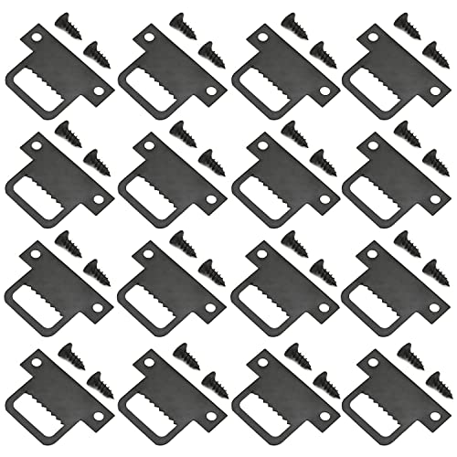 Image of MroMax 20PCS Sawtooth Picture Hangers Iron Picture Hangers 1.26 inch x 0.87 inch Double Hole Picture Frames Hangers for Hanging Clock Paintings Artwork Picture Frame Hook Photos Black