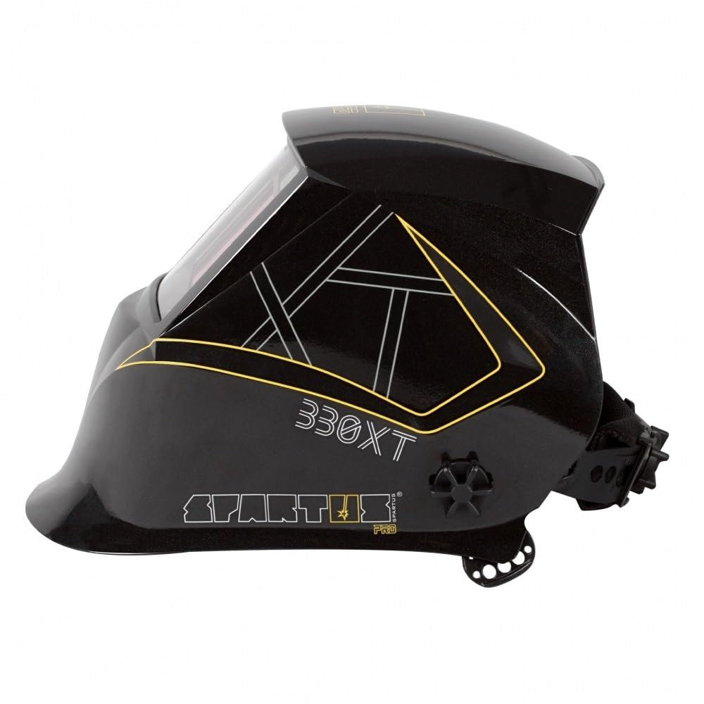 SPARTUS Schweißhelm Automatik Schweißmaske - Automatischer Schweißhelm 1/1/1/1 True Color Sichtfeld 100x65mm Schleiffunktion - Pro 330XT - Bestschweissen.de