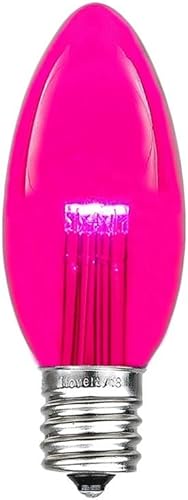 Miniatura 9 de Novelty Lights Paquete de 5 bombillas LED C9 de repuesto para exteriores, para patio, Navidad, color blanco puro, base C9/E17, 0.75 W