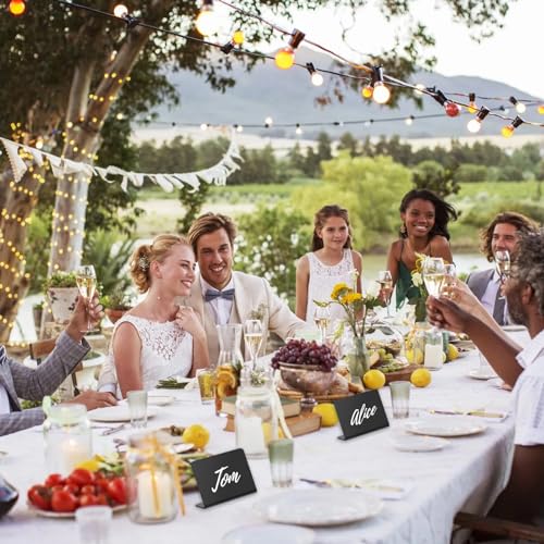 30 Stück Kreidetafel Klein, Mini Tafeln zum Beschriften, L-Form Preisschilder Aufsteller 100x75mm, Kreidetafel Aufsteller für Buffet Schilder Hochzeit Party Tischkarten (Schwarz)