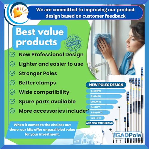 30ft IGADPole Water-Fed Cleaning Kit