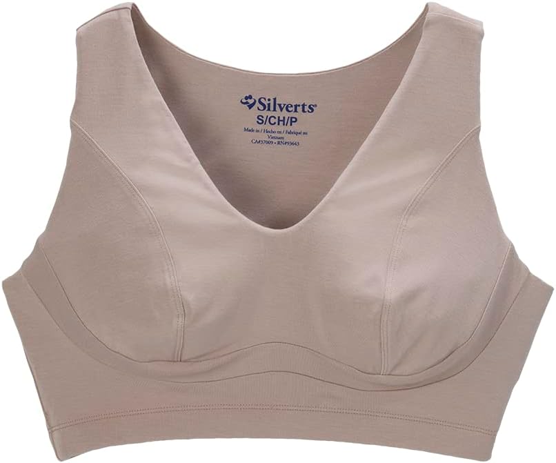 Silverts Women's Adaptive Wire-Free Breast Nest Bra - Sand SMA