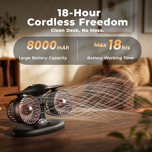 LAMJIE Jet Engine Desk Fan -18-Hour Runtime Battery Operated Fan Turbo fan, USB-C Rechargeable Table Fan, High-End Aviation Turbine Office Decor, Luxury Gift Box for Men, Dad, Pilots, Tech Lovers — view 4