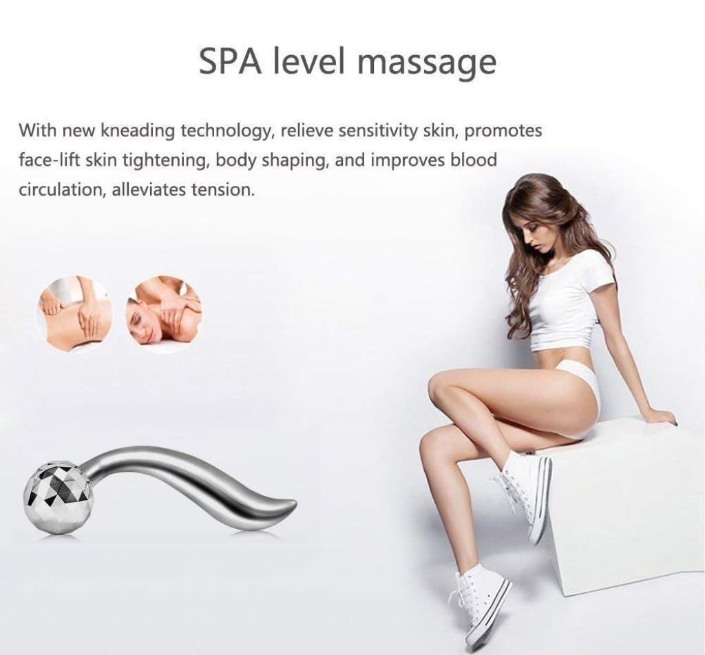 YUGANSHU 3D Massager Manual Roller (Silver) 360 Rotate Face Full Body Shape for Skin Lifting Wrinkle Remover Facial Massage, 15.5 x 9.5 x 5.3CM YUGANSHU 3D Massager Manual Roller (Silver) 360 Rotate Face Full Body Shape for Skin Lifting Wrinkle Remover Facial Massage, 15.5 x 9.5 x 5.3CM