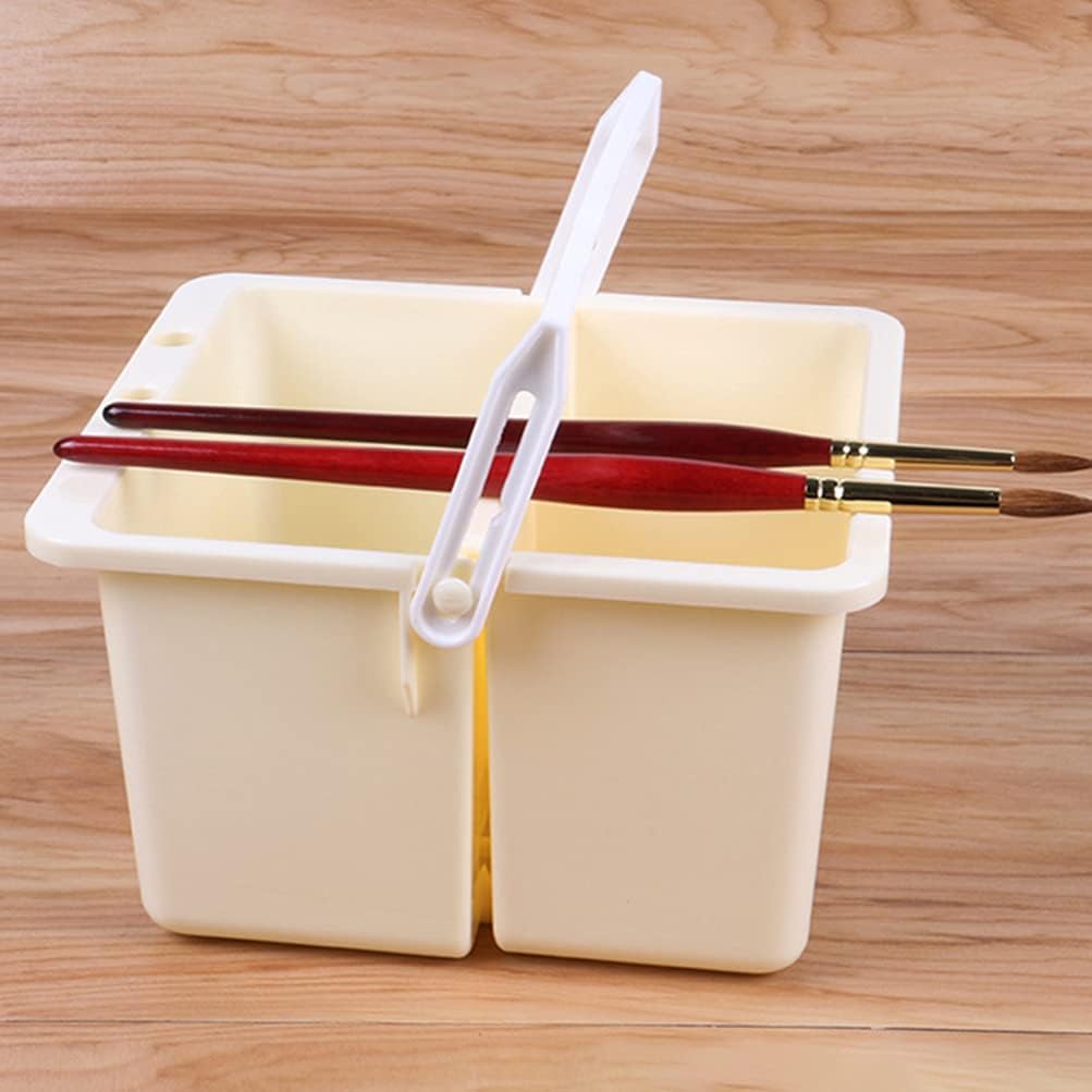 Brush 2Pcs Artist Brush Basin Plastic Brush Washer Mark Brush Basin Watercolor Paint Brush Washing Basin to Soak, Shape and Hold Washing Machine