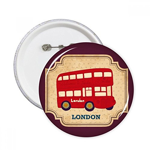 Badge bouton motif bus de Londres le petit cadeau multicolore idéal en lot de 5