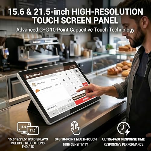 Image of 21.5 Inch Android 11 Touchscreen Display, 16:9 1080P FHD Interactive Screen, RK3568 Quad-Core, 4GB RAM 32GB ROM, Built-in Speakers,Smart Board for Office /Automation /Kiosk /Bar /Warehouse