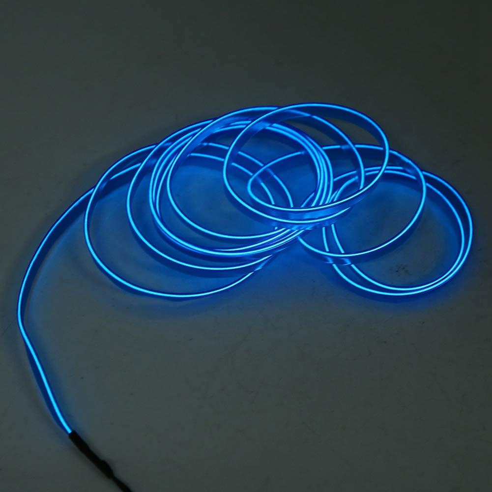 Samochodowe Taśmy LED Światła Panel Samochodowy Taśma Neonowa Niebieska Zimna Dioda LED Wnętrze Atmosfera Światła Wykończenia 12V Neonowe świecące Stroboskopowe światła z Drutu Elektroluminescencyjneg
