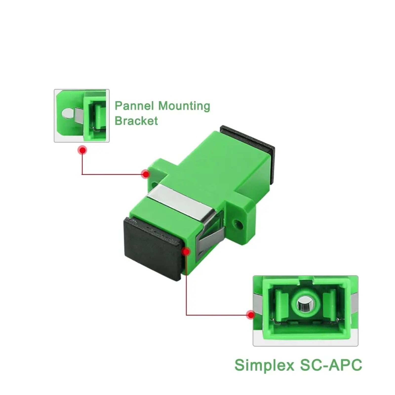 Adaptador de fibra óptica monomodo simplex SC hembra acoplador(10pcs)