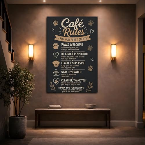 Toile Animals Pet Rules grand format 60x90cm pour habiller un mur vide