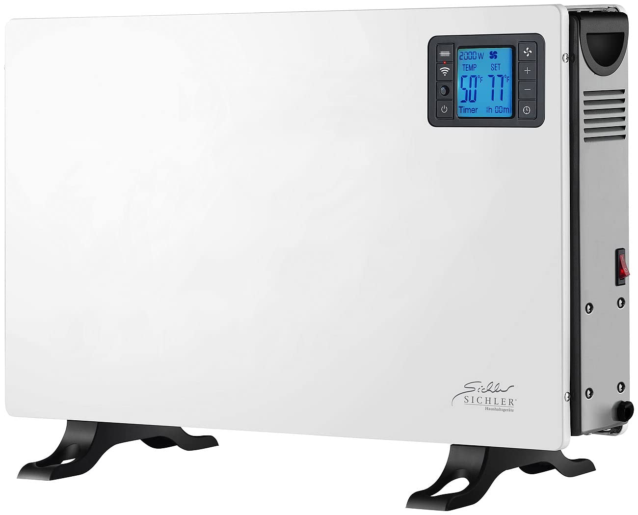 Sichler Haushaltsgeräte Elektrischer Heizkörper: WLAN-Konvektor-Heizung, 2.000 W, App, Sprachsteuerung, Fernbedienung (Elektro-Heizung, Konvektor mit Thermostat, Heiz)