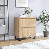 Espace de rangement polyvalent : derrière les portes de l'armoire d'appoint, les livres, la vaisselle ou les chaussures disparaissent proprement - Idéal comme armoire de cuisine ou meuble de couloir