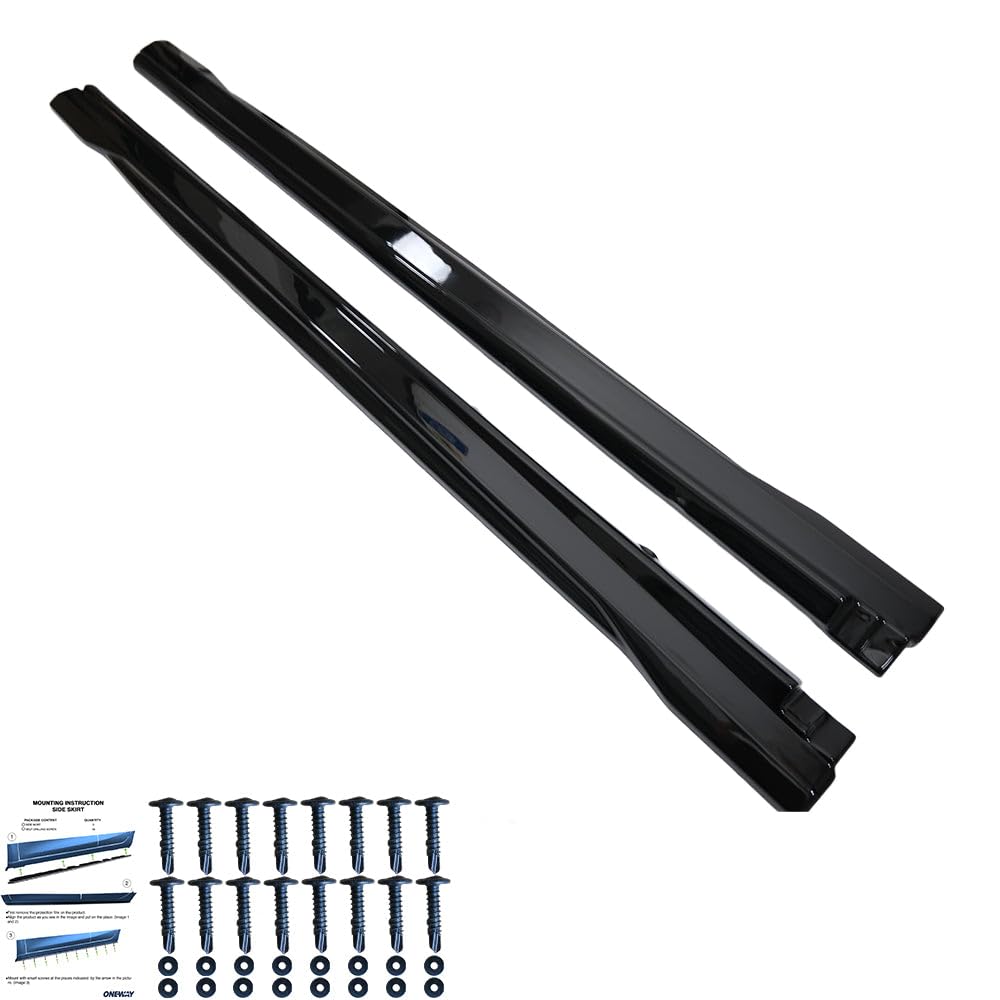 Set minigonne laterali Oneway compatibili con Audi Q8 S-Line e SQ8 MK1 2018-2023 - Nero lucido