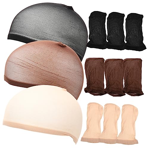 Mikinona Nylon Wig Caps for Women 6pcs Hair Mesh Nets Cap Close End Cap Elastic Wig Making Tool