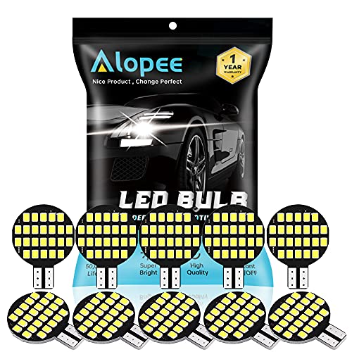 ALOPEE 921 LED Bulb Bright White, T10 LED Bulb 24SMD 2835 Chip, 921 Bulb, Non Polarity Canbus Error Free 194 2825 W5W 158 501 for RV LED Lights Interior RV Camper Light Bulbs DC/AC 12~24V, Pack of 10