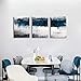 Abstract Canvas Wall Art Prints Painting Navy Blue Tones Modern Creative Artwork 3 Panels/Set Framed Bathroom Pictures Ready to Hang for Living Room Bedroom Office Kitchen Decorations 12