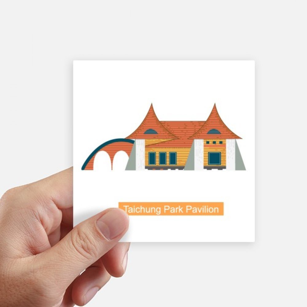 Decal autocollant carré Taiwan Taichung Pavillon sticker moto et ordinateur 8Pcs