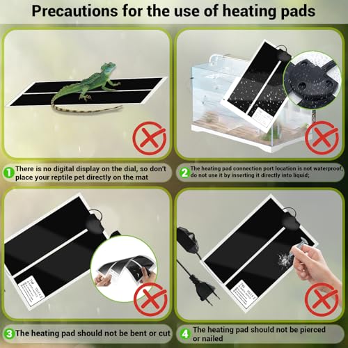 SMD35 heizmatte Terrarium heizmatte mit Thermostat, Terrarium Heat Mat für Pflanzen/amphibischer/Terrarium/Reptilien heizmatte wasserdicht, Sicher und langlebig mit zum Schutz von Haustieren (5W)