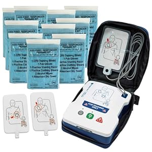 MCR Medical Prestan AED UltraTrainer, Replacement Pads, & Pack of 10 of CTK3