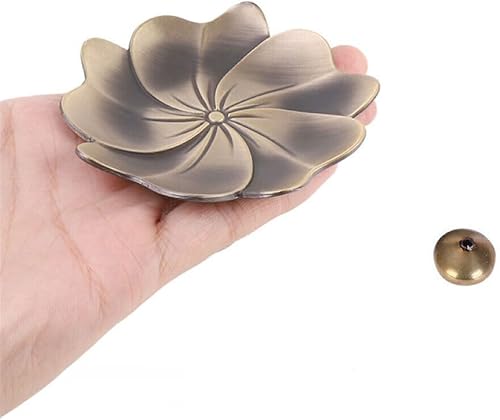 Miniatura 6 de 4 soportes para quemador de incienso de latón Lotus, quemador de sándalo, incensario para el hogar, estudios de yoga, budismo, capuchina, incienso