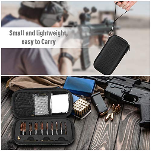 Procase Gun Cleaning Kit For All Gun, Fit .223 5.56 9Mm .17 .22 .243 .280 .30 .357 .40 .45 12Ga Gun And Pistol, Bristle Bore Brushes Slotted Tips And Flexible Cables Kits With Case #TOP2
