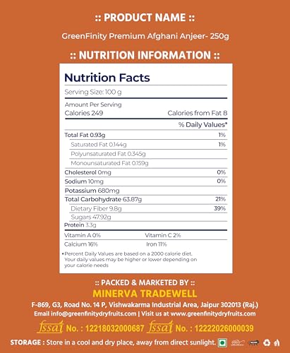 Image of GreenFinity Premium Afghani Anjeer - 250Gm * 3 | Dried Figs | [Pack Of 3]