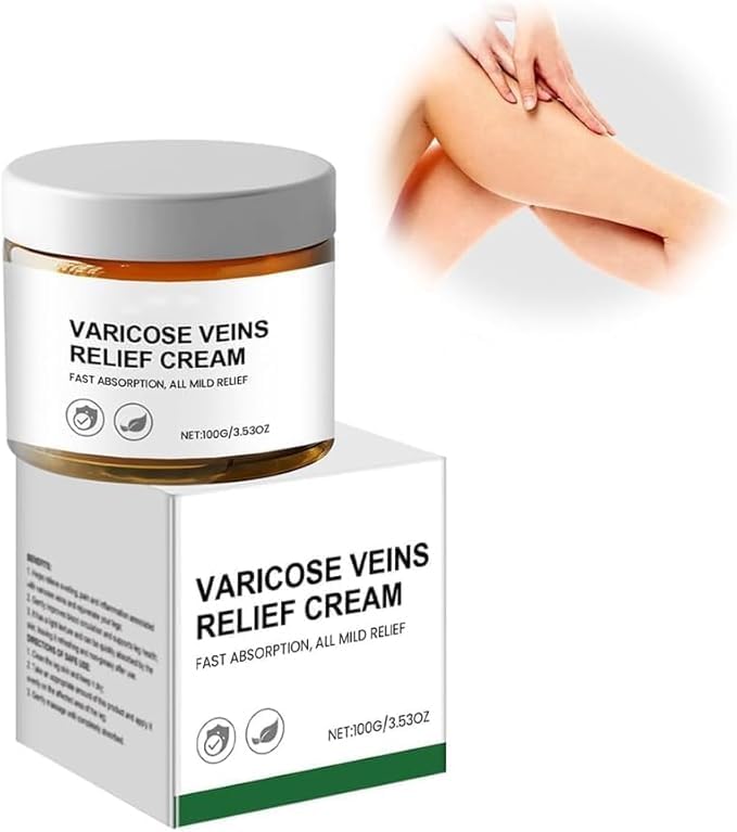 Varicose Veins Relief Cream, Treatment for Legs, Relieves Varicose Veins, Spider Veins and Venous Nodules, Boosts Blood Circulation, Improves Leg Appearance