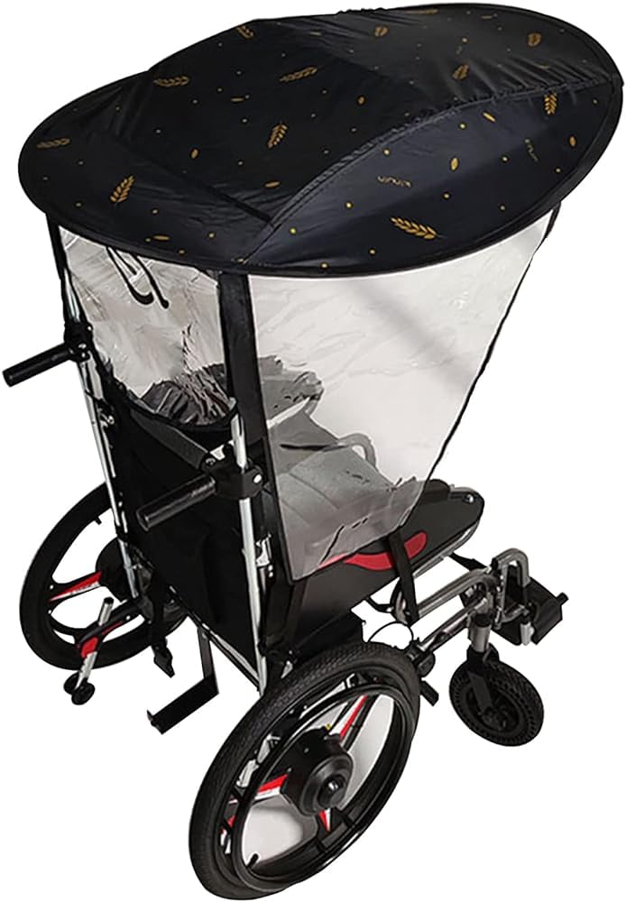 Housse de protection contre la pluie universelle pour fauteuil roulant, fauteuil roulant électrique, protection UV, support de serrage pour la plupart des fauteuils roulants
