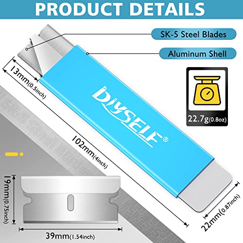 Image of DIYSELF 48 Pack Box Cutters, Metal-Shell Utility Knife, Quick-Slide Blade