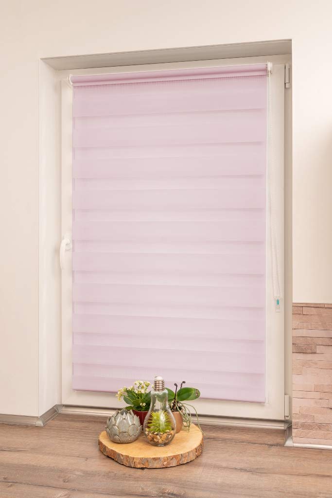 Khome K-Home Klemmfix Doppelrollo Madrid ohne Bohren Pink 90 x 200 cm (B x L) – Bild 2