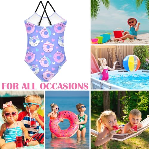 Image of Girls one Piece Swimsuit Summer UPF 50+ Quick Dry Beach Bathing Suit with Straps Swimwear 3-10 Years