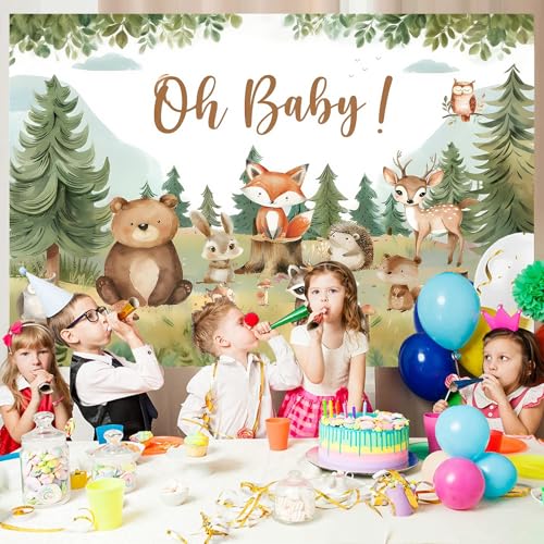 Telón de fondo baby shower woodland 5x3ft estilo 1 miniatura 4
