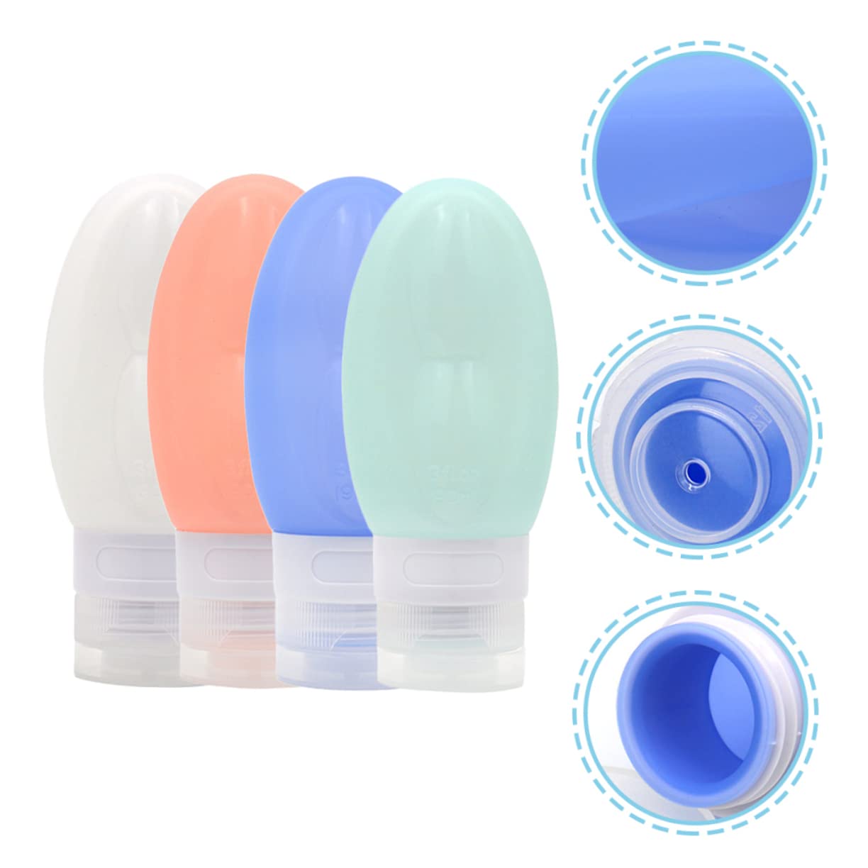 Ipetboom 12pezzi Bottiglie Viaggio Silicone Per Liquidi Ricaricabili Contenitori Per Toilette Adatti Per Cosmetici e Bagno Colori Rosa Bianco