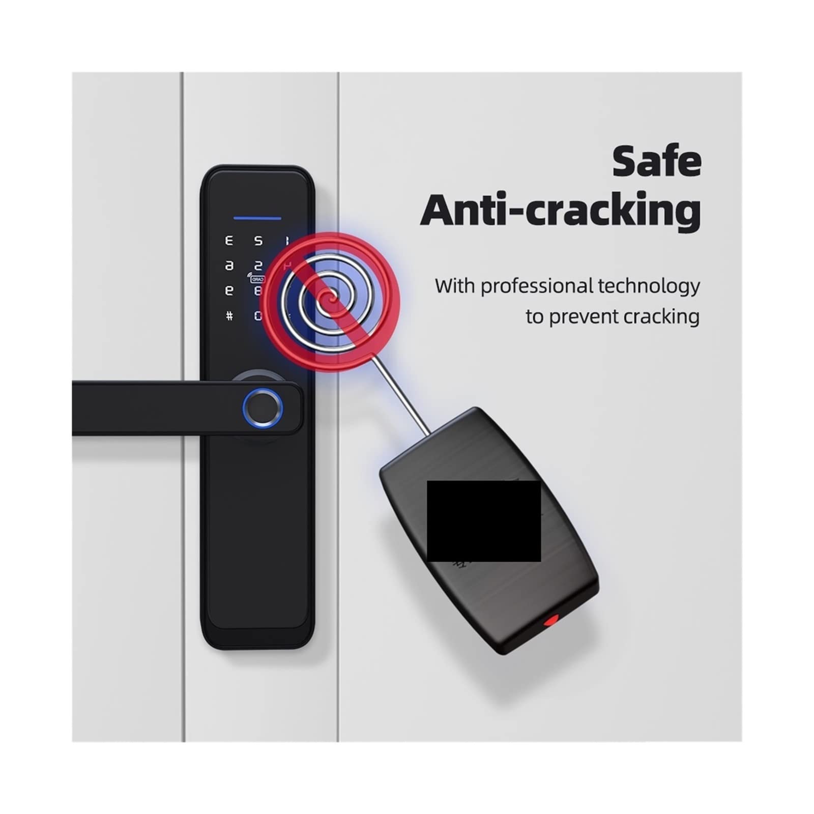 Inteligentny zamek do drzwi kompatybilny z Zemismart WiFi Smart Handle Blokada drzwi Cewka Inteligentny zamek bezpieczeństwa z kodem kluczowym i inteligentną aplikacją do śledzenia blokady (Kolor :