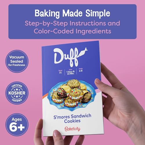 Image of Baketivity x Duff Goldman S'mores Sandwich Cookies Kit Kids Baking Set Cooking Kits for Kids with Premeasured Ingredients, Decorating Supplies, STEM Activities - Baking Sets for Girls, Boys Ages 6-12